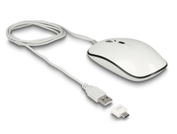 DeLOCK 12532 Maus Büro Beidhändig USB Typ-A Optisch 3200 DPI (12532)