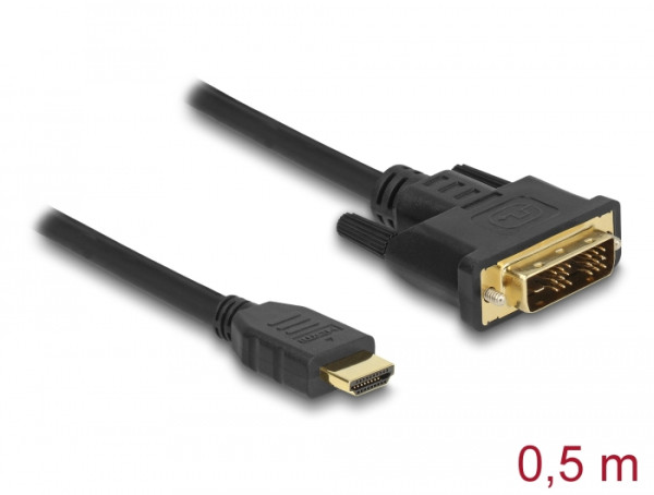 DeLOCK 85581 Videokabel-Adapter 0,5 m HDMI Typ A Standard DVI-D Schwarz (85581)