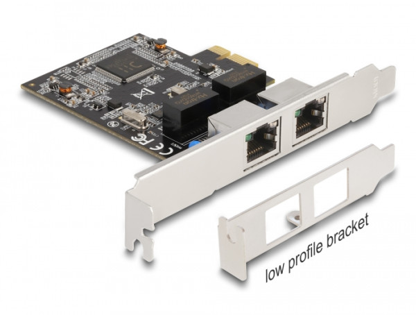 DeLOCK PCI Express x1 Karte auf 2 x RJ45 Gigabit LAN RTL8111 (88615)