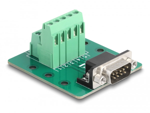 DeLOCK D-Sub 9 Pin Stecker zu Terminalblock für Hutschiene (66907)