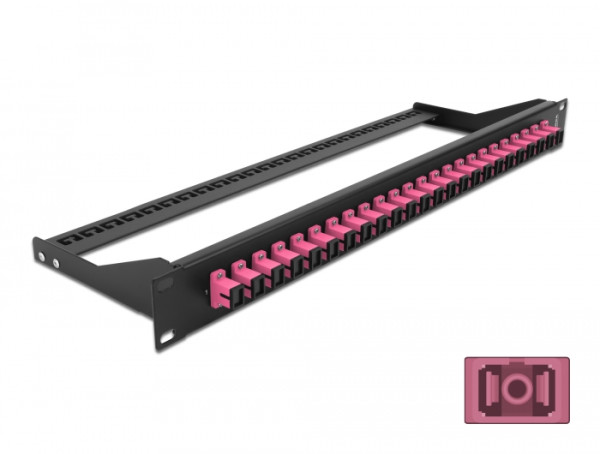 DeLOCK 19″ LWL Patchpanel 24 Port SC Simplex violett (43384)