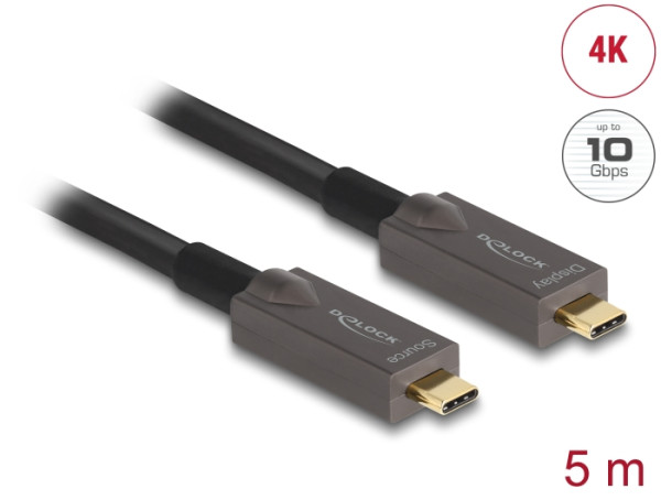 DeLOCK Aktives Optisches USB-C Video + Daten + PD Kabel 5 m (84146)