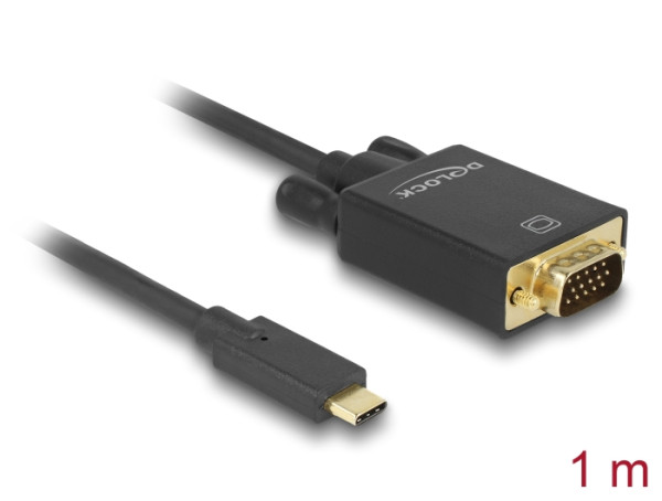 DeLOCK 85261 Videokabel-Adapter 1 m USB Typ-C VGA D-Sub Schwarz (85261)