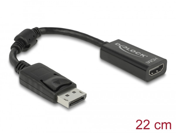 DeLOCK 61849 Videokabel-Adapter 0,125 m DisplayPort HDMI Typ A Standard Schwarz (61849)