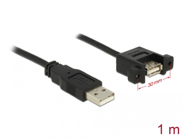 DeLOCK 1m 2xUSB2.0-A USB Kabel USB 2.0 USB A Schwarz (85106)