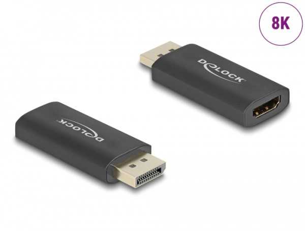 DeLOCK Aktiver DisplayPort 1.4 zu HDMI Adapter 8K mit HDR Funktion (61055)