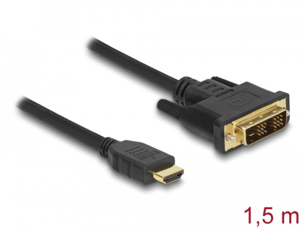 DeLOCK 85583 Videokabel-Adapter 1,5 m DVI-D HDMI Typ A Standard Schwarz (85583)