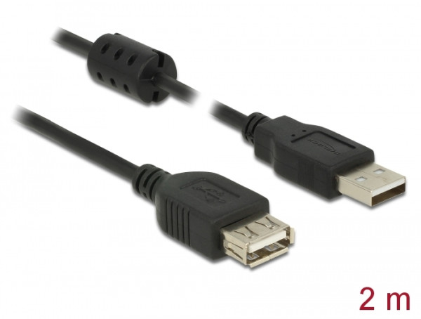 DeLOCK 2m, 2xUSB 2.0-A USB Kabel USB 2.0 USB A Schwarz (84885)