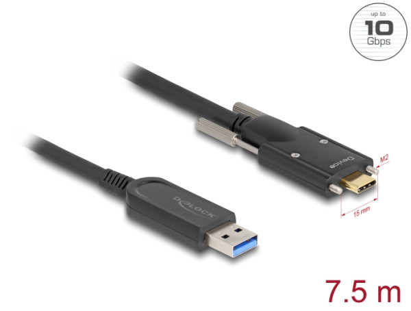 DELOCK Kabel USB Typ-A zu Type-C 7,5m (83201)