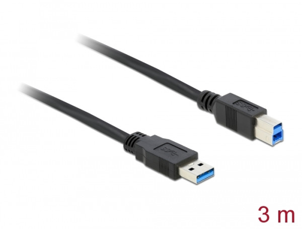 DeLOCK 85069 USB Kabel USB 3.2 Gen 1 3.1 Gen 1 3 m USB A USB B Schwarz (85069)