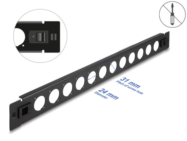 DELOCK 48,26cm D-Typ Patchpanel 12 Port (66900)