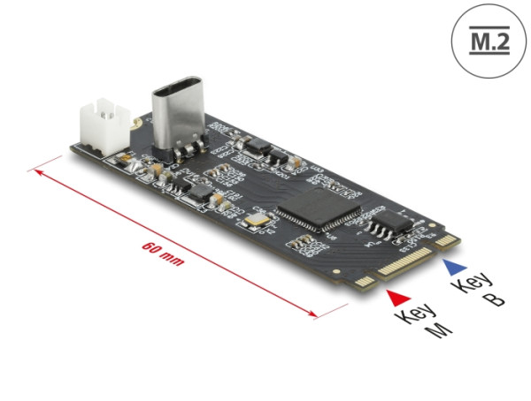 DeLOCK Konverter M.2 Key B+M Stecker zu USB Type-C Buchse (63174)