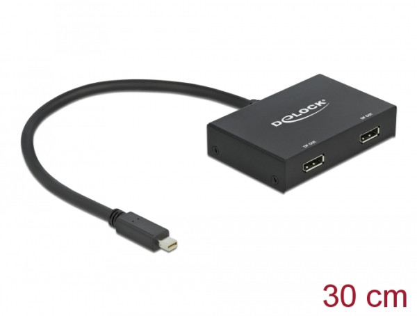 DeLOCK 87695 Videokabel-Adapter 0,3 m Mini DisplayPort 2 x DisplayPort Schwarz (87695)