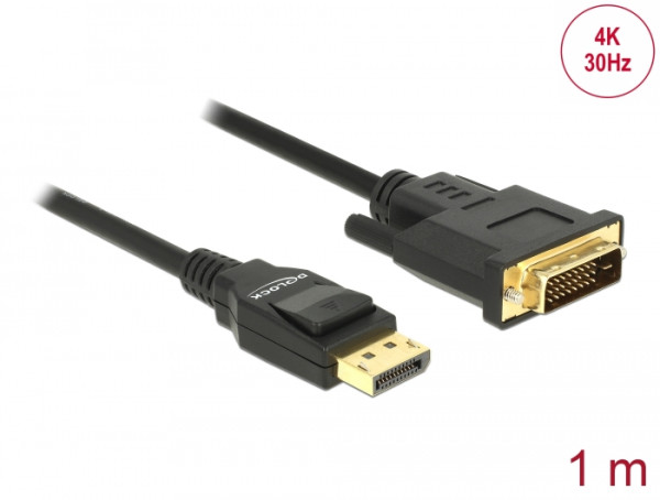 DeLOCK 85312 Videokabel-Adapter 1 m DisplayPort DVI-D Schwarz (85312)