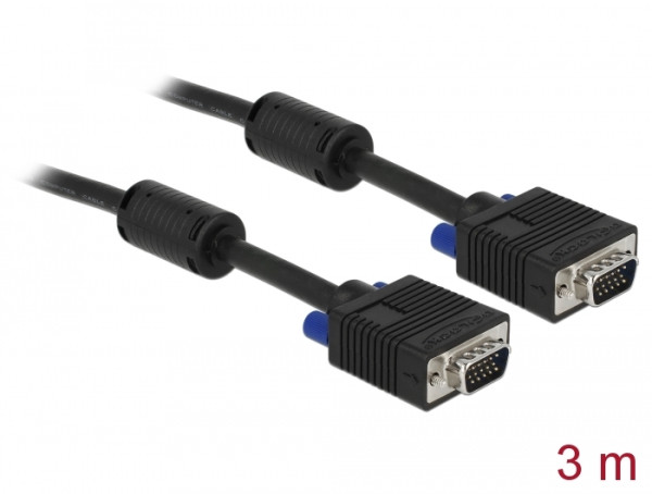 DeLOCK 3m VGA Cable VGA-Kabel VGA D-Sub Schwarz (82558)