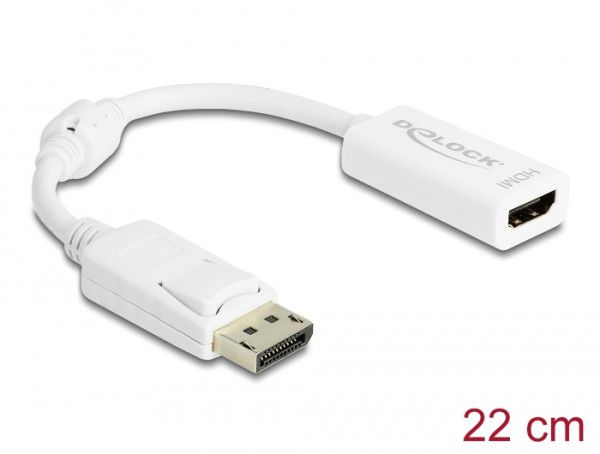 DeLOCK 61767 Videokabel-Adapter 0,125 m DisplayPort HDMI Typ A Standard Weiß (61767)