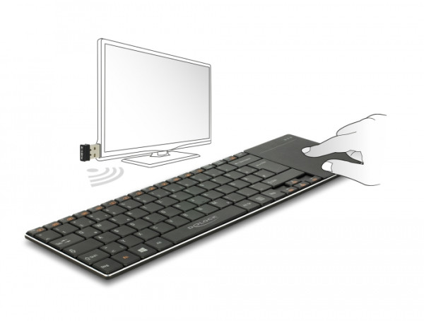 DeLOCK 12454 Tastatur für Mobilgeräte Mikro-USB Schwarz (12454)