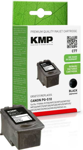 KMP C77 - 9 ml - Schwarz - Tintenpatrone Alternative zu: Canon PG-510, Canon 2970B001 (1511,4001)