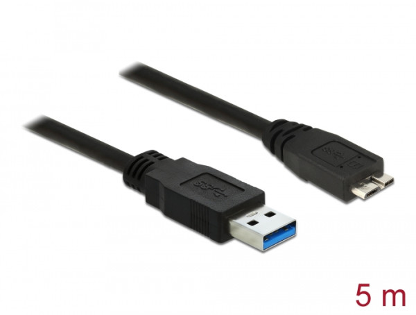 DeLOCK 85076 USB Kabel USB 3.2 Gen 1 3.1 Gen 1 5 m USB A Micro-USB B Schwarz (85076)