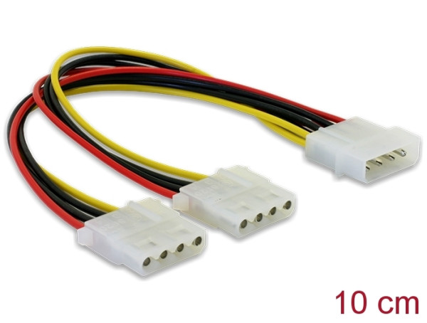 DeLOCK Y-Cable Power > 2x 4pin Molex 0,11 m (82100)