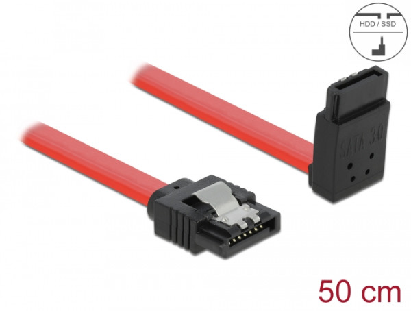 DeLOCK 0.5m, 2xSATAIII SATA-Kabel 0,5 m SATA 7-pin Schwarz, Rot (83974)