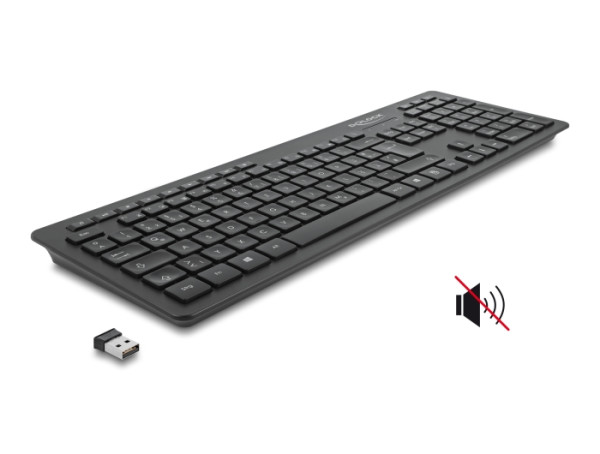 DeLOCK USB Tastatur 2,4 GHz kabellos schwarz - Lautlos (12004)