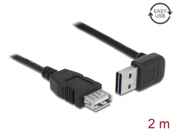 DeLOCK 2m, USB 2.0-A - USB 2.0-A USB Kabel USB A Schwarz (83548)