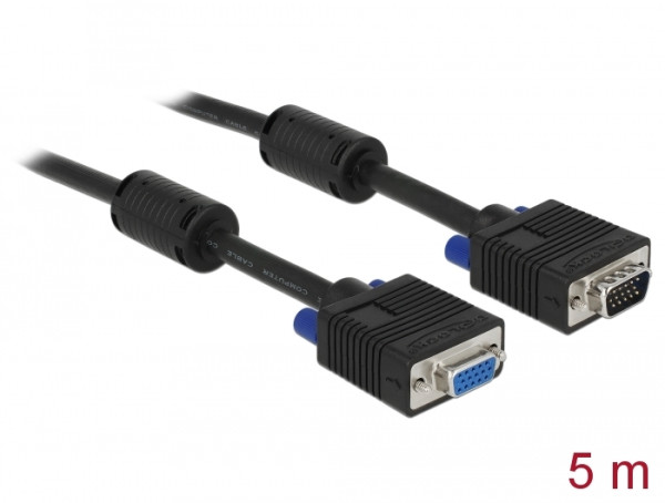 DeLOCK 5m VGA Cable VGA-Kabel VGA D-Sub Schwarz (82566)