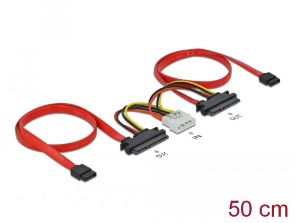 DeLOCK SATA All-in-One cable for 2x HDD SATA-Kabel 0,5 m (84239)