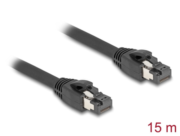 DeLOCK RJ45 Netzwerkkabel Cat.8.1 S/FTP 15 m bis 40 Gbps schwarz (80238)