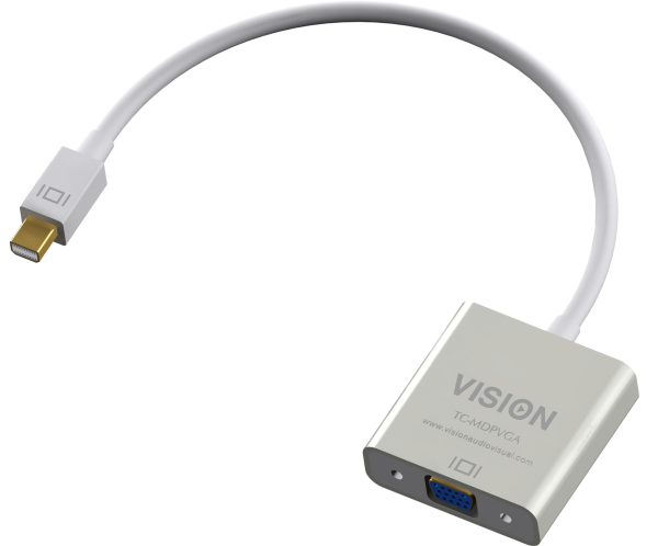 Vision TC-MDPVGA Videokabel-Adapter 0,220 m Mini DisplayPort VGA D-Sub Weiß (TC-MDPVGA)