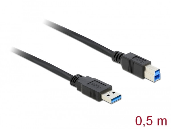 DeLOCK 85065 USB Kabel USB 3.2 Gen 1 3.1 Gen 1 0,5 m USB A USB B Schwarz (85065)