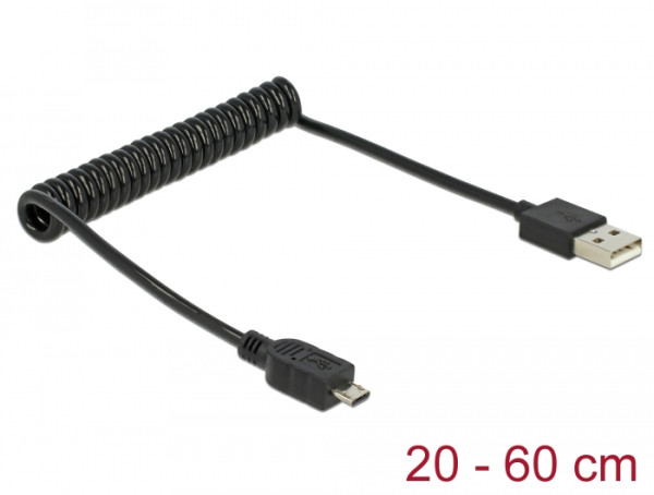 DeLOCK USB 2.0-A/USB micro-B 0.6m USB Kabel 0,6 m USB A Micro-USB B Schwarz (83162)