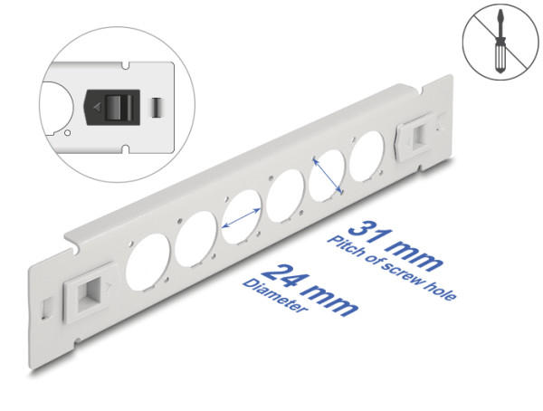 DELOCK 25,4cm D-Typ Patchpanel 6 Port gr (66901)