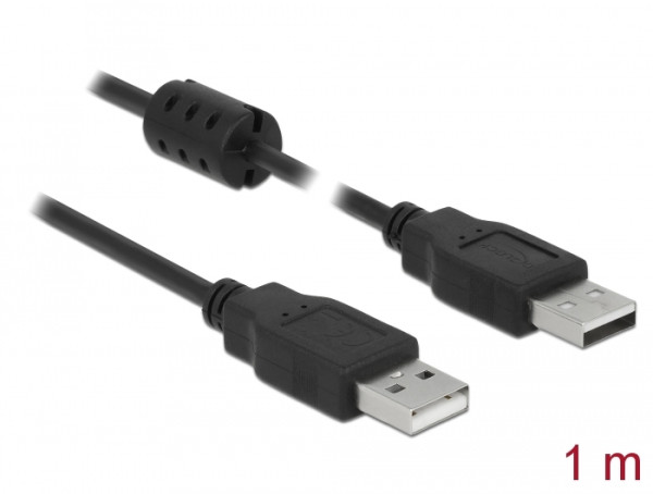 DeLOCK 1m, 2xUSB 2.0-A USB Kabel USB 2.0 USB A Schwarz (84889)