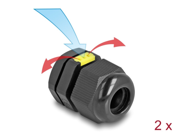 DELOCK Kabelverschraubung M16 2 Stuck (60615)