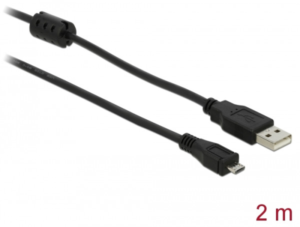 DeLOCK 82335 USB Kabel USB 2.0 2 m USB A Micro-USB B Schwarz (82335)