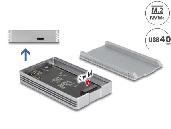 DeLOCK USB4 40 Gbps Gehäuse für 1 x M.2 NVMe SSD - werkzeugfrei (42018)