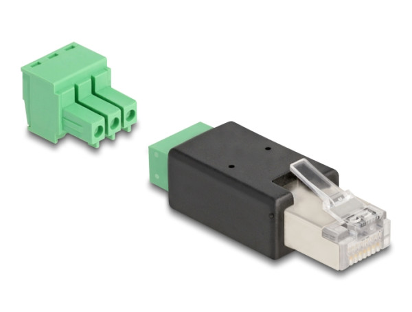 DELOCK RJ45 zu Terminalblock Adap 3 Pin (66607)