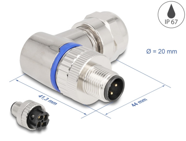 DELOCK M12 Steckverbinder A-kodiert 4Pin (60540)