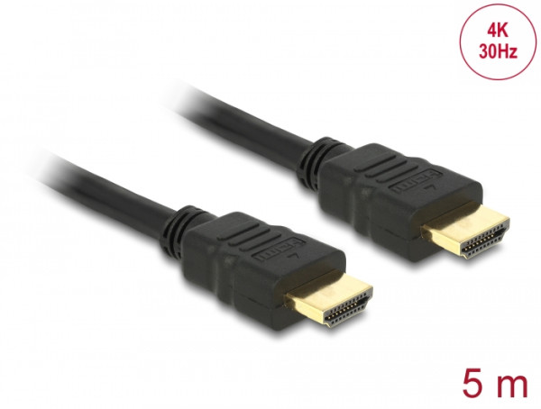 DeLOCK HDMI 1.3 Cable - 5m HDMI-Kabel Schwarz (84409)