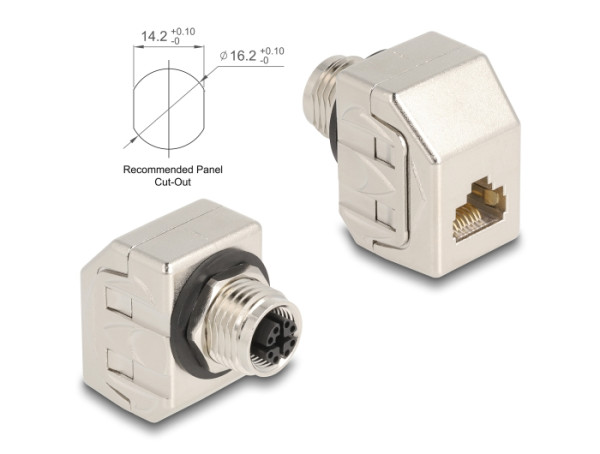 DELOCK M12 Adap X-kodiert 8 Pin zu RJ45 (60685)