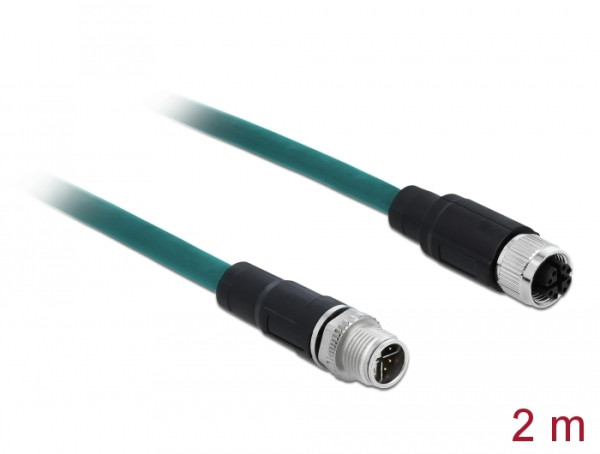 DELOCK Kabel M12 8 Pin X-kodiert TPU 2 m (85422)