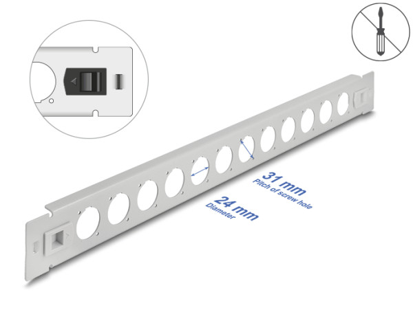 DELOCK 48,26cm D-Typ Patchpanel 12P grau (66902)