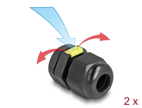 DELOCK Kabelverschraubung M12 2 Stuck (60614)