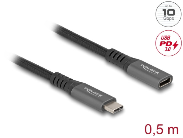 DELOCK USB 10 Gbps Verlängerungsk 0,5m (80021)