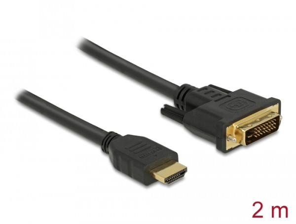 DeLOCK 85654 Videokabel-Adapter 2 m HDMI Typ A Standard DVI Schwarz (85654)