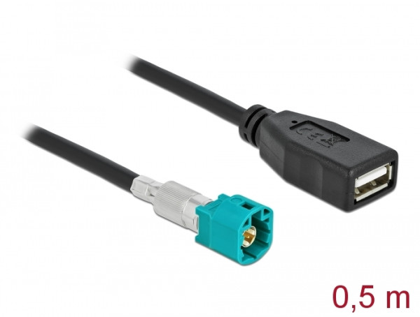 DeLOCK Kabel HSD Z Stecker zu USB 2.0 Typ-A Buchse 0,5 m Premium (90310)