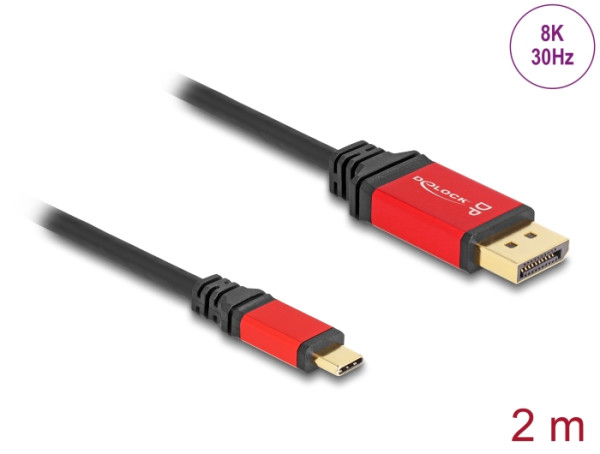 DELOCK ?USB Type-C zu DisplayPort 2m rot (80093)