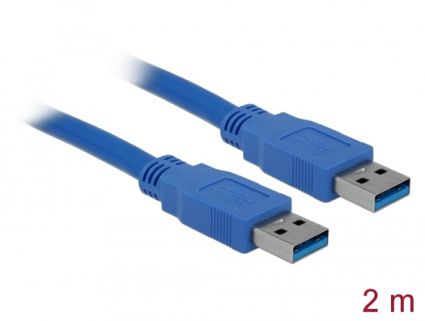 DeLOCK USB 3.0-A male/male - 2m USB Kabel USB A Blau (82535)